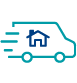 Icon showing a moving van